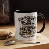 Morbid Moms Club Coffee Mug, Gothic Skeleton Mom Cup, Funny Halloween Gift for Mom Friends, Spooky Mama Birthday or Group Present for Her