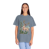 Woodland Deer Shirt, Rustic Stag and Mountain Graphic, Gift for Wildlife Lovers and Hikers, Forest Inspired Cabin Weekend Clothing