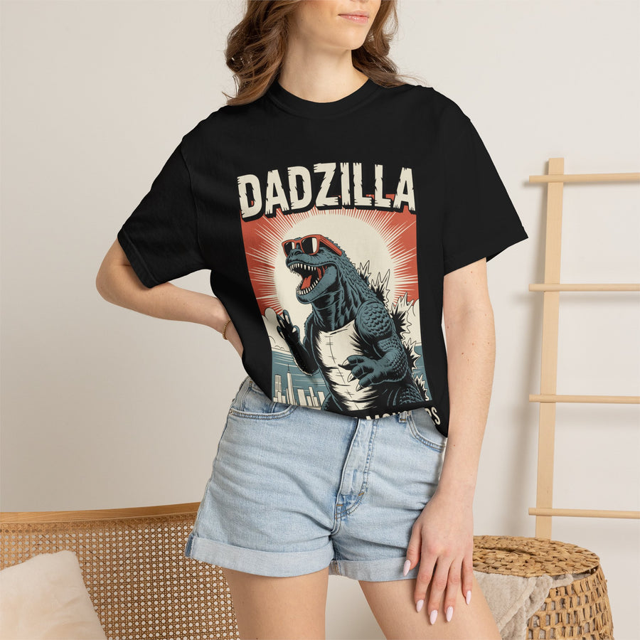 Funny Dadzilla Comfort Colors Shirt, Father of Monsters Graphic Tee, Cool Dinosaur Dad Shirt, Father's Day Gift for Dad, Retro Kaiju Tee