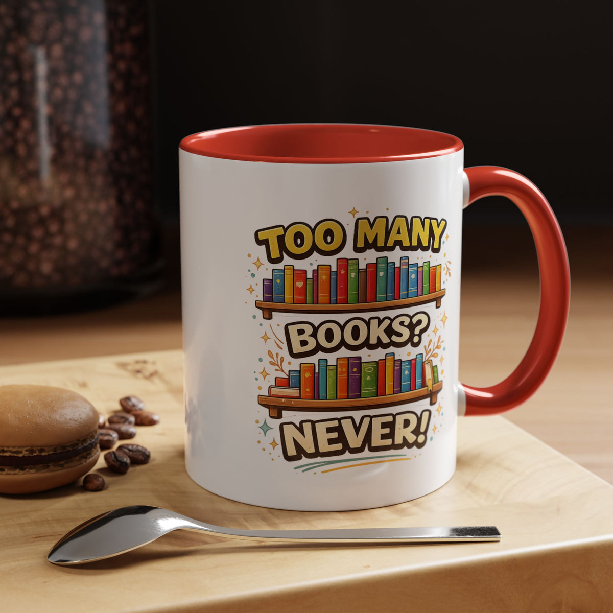 Book Lover Coffee Mug, Too Many Books Never Enough Mug, Reader Gift for Bookworms, Librarian Coffee Cup, Reading Lover Present
