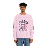 Freedom American Independence Sweatshirt, Patriotic Skull Crewneck, USA Flag Pullover, Fourth of July Outfit, Americana Gift for Him