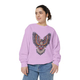 Ornamental Eagle Sweatshirt, Retro Tattoo Style Bird Graphic, Gift for Wildlife Art Lovers, Boho Festival Outfits and Everyday Casual Wear