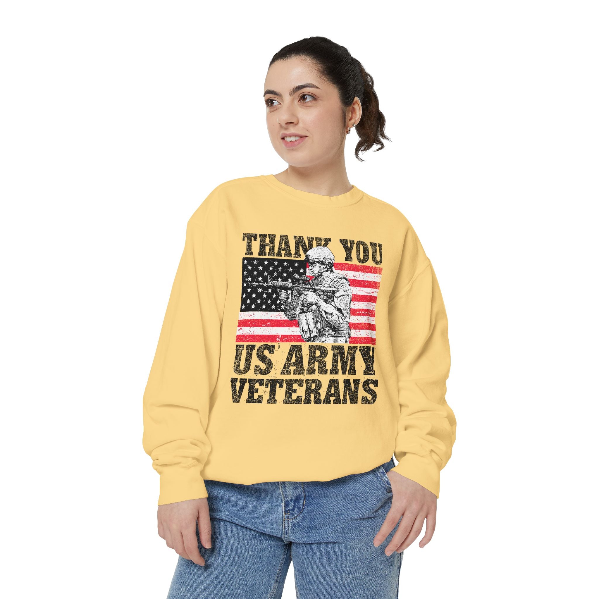 Thank You US Army Veterans Sweatshirt, Patriotic Soldier Crewneck, Military Appreciation Gift, American Flag Pullover for Veterans Day