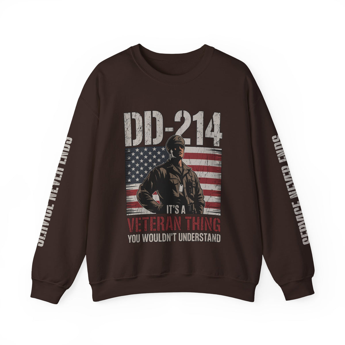 DD-214 Veteran Sweatshirt, Military Veteran Crewneck, American Flag Pullover, Veteran Gift for Him, Patriotic Fourth of July Top