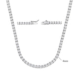 Copper Plated 18K Gold Zirconia Tennis Necklace Fashion Trendy Style Neck Chain