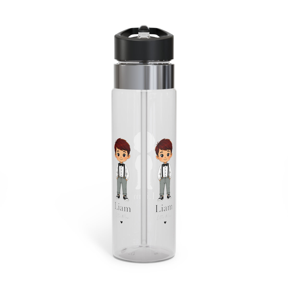 Personalized Boy Water Bottle, Transparent Water Bottle for Kids, Custom Name Bottle for School, Sports, Birthday Gift for Boys