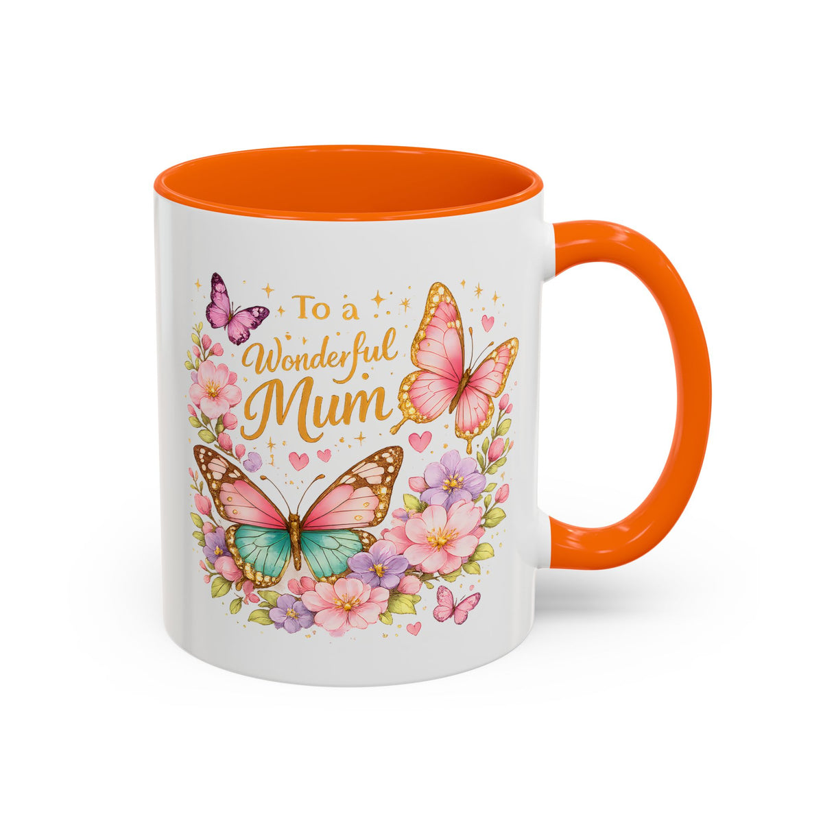 To My Wonderful Mum Butterfly Mug, Floral Mom Coffee Mug, Mother's Day Gift for Mum, Butterfly Coffee Cup, Mom Appreciation Gift