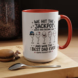 Personalized Best Dad Ever Mug, Custom Father's Day Coffee Mug with Kids Names, Funny Jackpot Dad Gift, Unique Family Keepsake Cup