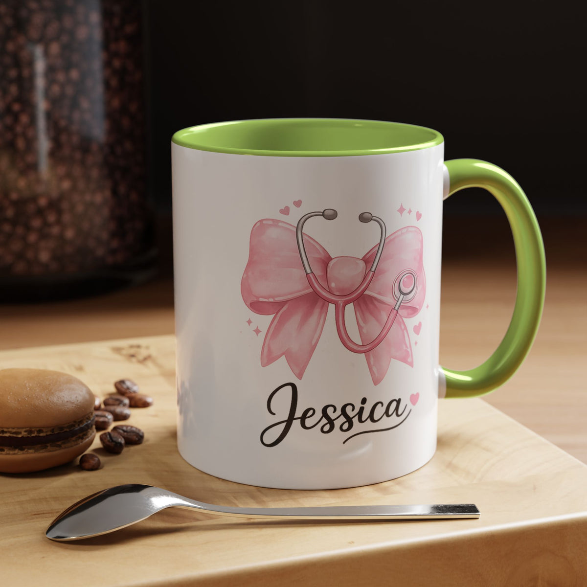 Personalized Nurse Mug, Custom Nurse Name Coffee Mug, Pink Stethoscope Gift, RN Appreciation Gift, Nurse Graduation Cup