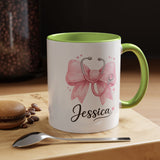 Personalized Nurse Mug, Custom Nurse Name Coffee Mug, Pink Stethoscope Gift, RN Appreciation Gift, Nurse Graduation Cup