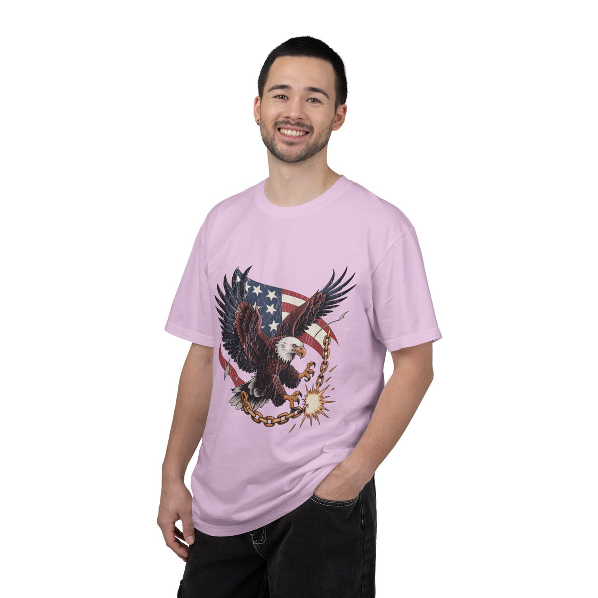 Patriotic Eagle Shirt, American Flag T Shirt, Bald Eagle Military Tee, Veteran Gift, USA Graphic Shirt, Fourth of July Patriotic Top