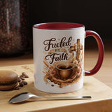 Christian Coffee Mug Fueled By Faith, Faith Based Coffee Cup, Religious Gift for Women, Prayer Warrior Mug, Inspirational Christian Gift