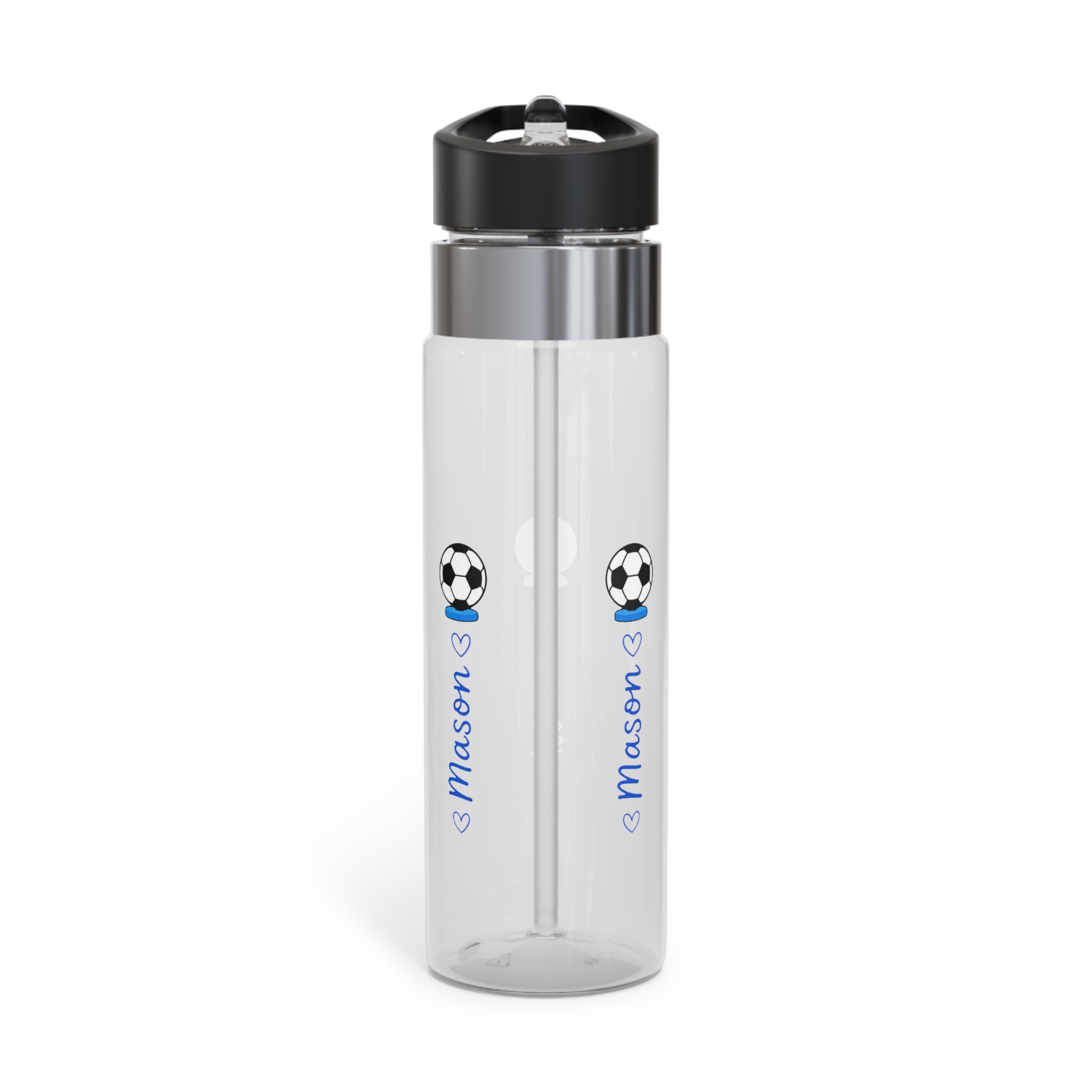 Personalized Soccer Water Bottle, Transparent Water Bottle, Custom Name Sports Drink Bottle, Football Gift for Son, School or Practice