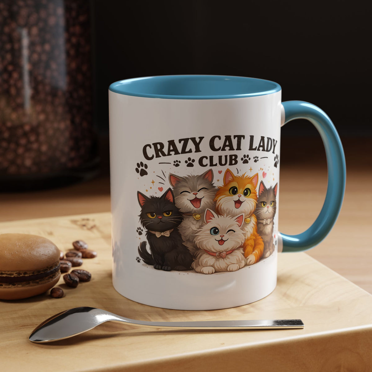 Crazy Cat Lady Social Club Mug, Funny Cat Mom Coffee Mug, Cat Lover Gift for Women, Cute Kitten Coffee Cup, Pet Parent Present