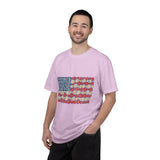 American Flag Floral Shirt, Patriotic Flower Graphic Tee, Vintage Americana T Shirt, Fourth of July Outfit, Red White Blue Gift