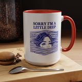 Funny Introvert Mug, Social Anxiety Coffee Mug, Deep Thinker Gift, Sarcastic Humor Cup, Emotional Ocean Mug, Mental Health Gift