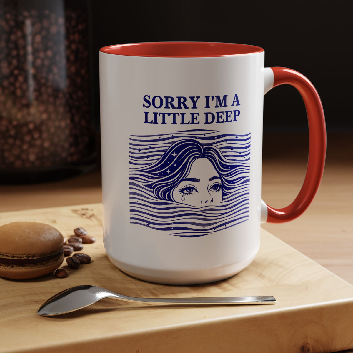 Funny Introvert Mug, Social Anxiety Coffee Mug, Deep Thinker Gift, Sarcastic Humor Cup, Emotional Ocean Mug, Mental Health Gift