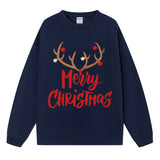 Merry Christmas reindeer print women's mid to long hoodie for Christmas
