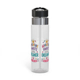 Kids Clear Water Bottle, Little Dreamer School Drink Bottle, Cute Girls Water Bottle, Colorful Back to School Gift, Play Learn Grow
