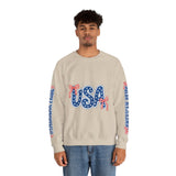 USA Patriotic Sweatshirt, American Flag Ribbon Pullover, Vintage Stars and Stripes Top, Fourth of July Outfit, Americana Gift for Women