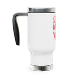 Best Mom of the Year Stainless Steel Travel Mug, Mother's Day Gift for Mom, Leopard Heart Coffee Cup, Mom Appreciation Drinkware