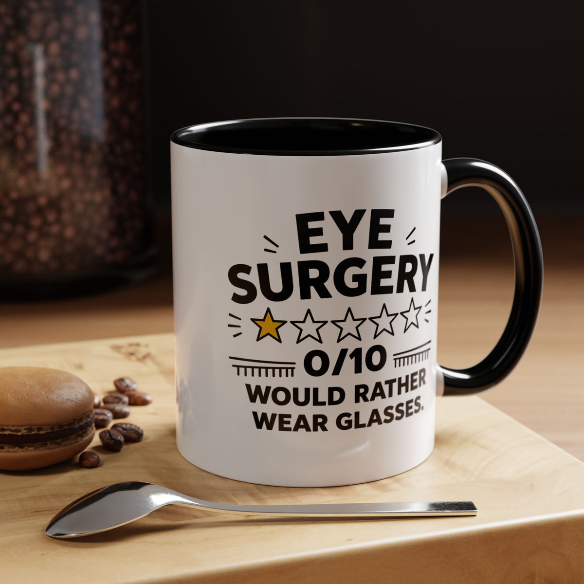 Funny Eye Surgery Mug, LASIK Recovery Gift, Eye Surgery Survivor Coffee Mug, Funny Glasses Lover Gift, Ophthalmology Humor Cup
