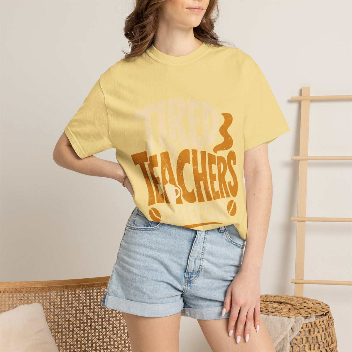 Teacher Coffee Shirt Comfort Colors Tee, Tired Teachers Coffee Club Graphic Shirt, Funny Teacher Appreciation Gift, Back To School Tee