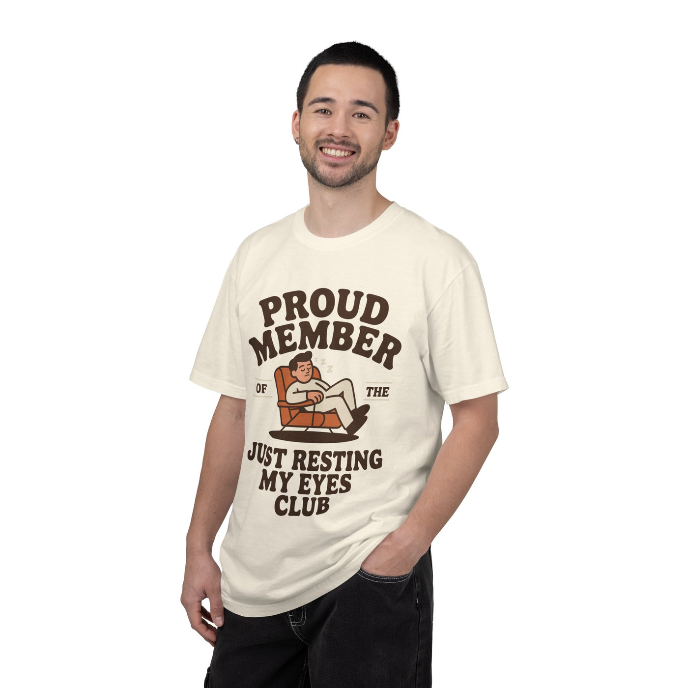 Funny Nap Lover Comfort Colors Shirt, Just Resting My Eyes Club Tee, Tired Adult Humor Shirt, Relaxation Graphic Tee Gif