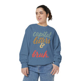 Capital Letters and Periods Bruh Sweatshirt, Funny Grammar Teacher Crewneck, English ELA Educator Gift, Back to School Pullover for Women