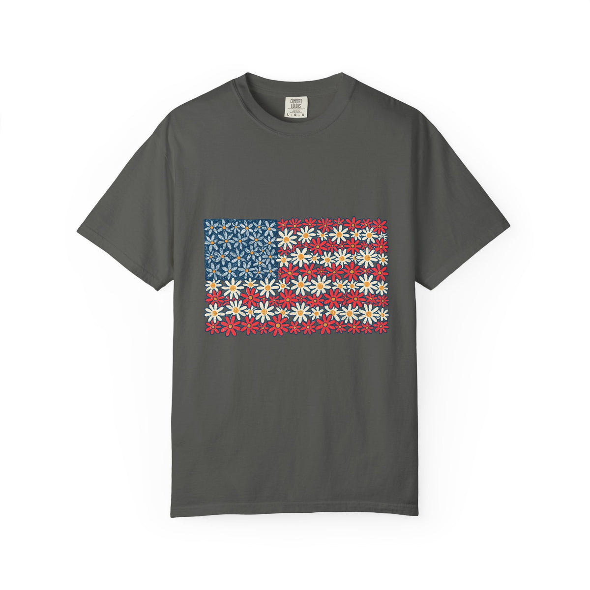 American Flag Floral Shirt, Patriotic Flower Graphic Tee, Vintage Americana T Shirt, Fourth of July Outfit, Red White Blue Gift