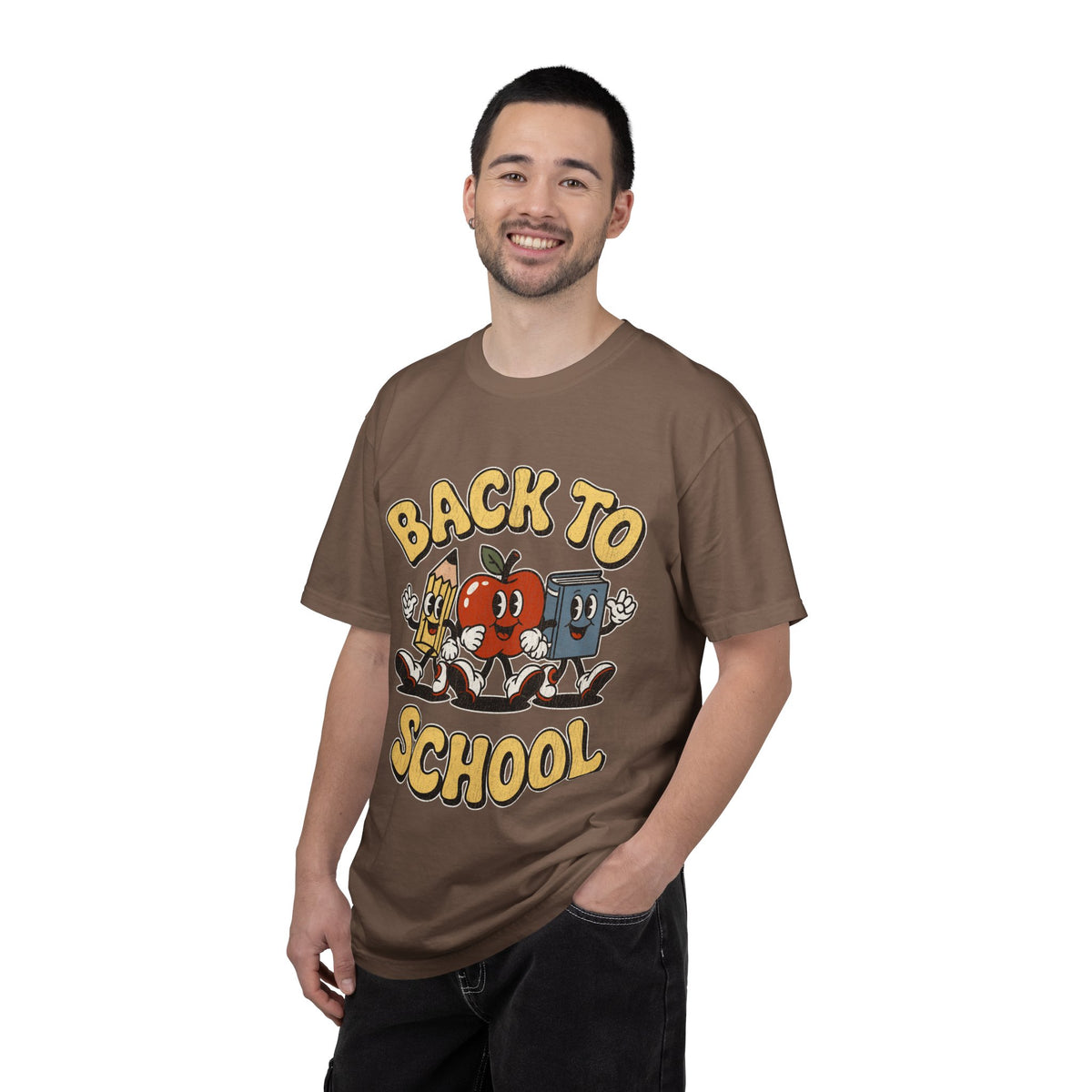Back to School T-Shirt, Retro Apple Pencil and Book Graphic Tee, Teacher Shirt, First Day Classroom Outfit, Educator Gift, School Staff Top