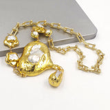 Royal style retro micro inlaid Baroque pearl natural freshwater pearl women's collarbone necklace