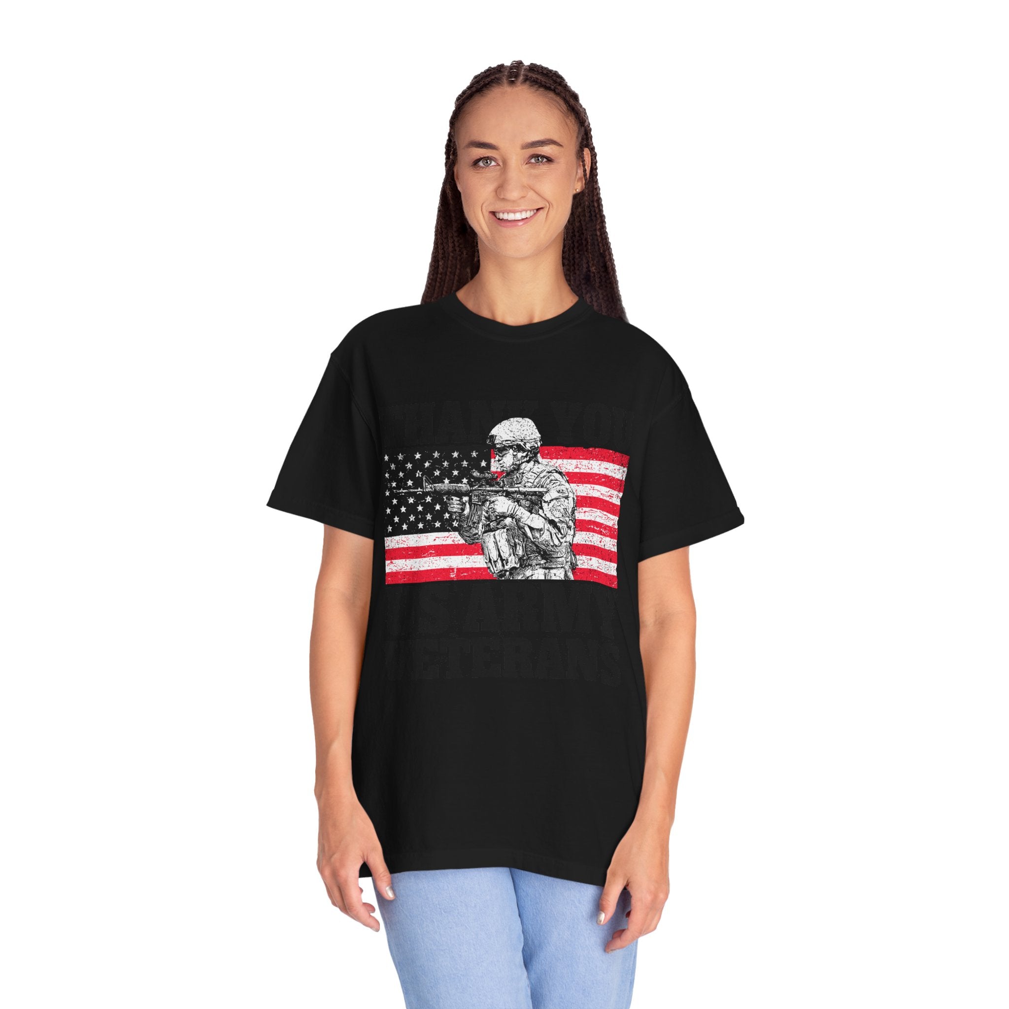 Thank You US Army Veterans Shirt, Patriotic Soldier T-Shirt, Military Appreciation Gift, American Flag Tee for Veterans Day or Retirement