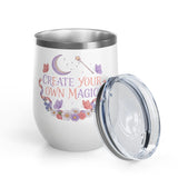 Magical Wine Tumbler, Create Your Own Magic Cup, Floral Fantasy Drinkware, Witchy Gift for Her, Birthday Gift for Magic Lover