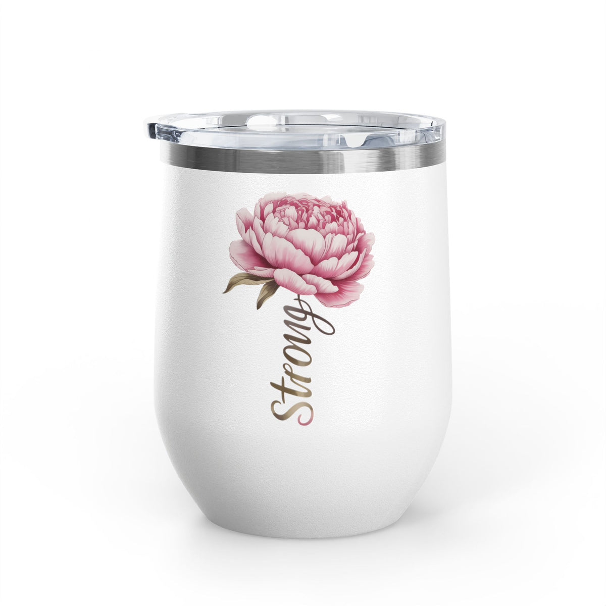 Floral Wine Tumbler, Pink Peony Insulated Tumbler, Flower Lover Gift, Elegant Drink Cup for Women, Summer Gift, Birthday Gift for Her