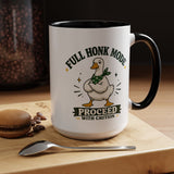 Funny Goose Coffee Mug, Full Honk Mode Duck Mug, Silly Bird Lover Gift, Goose Humor Cup for Coworkers, Animal Lover Coffee Mug