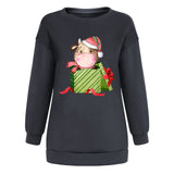 Christmas Cow Gift Box Sweatshirt, Christmas Graphic Crewneck Pullover