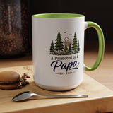 Promoted to Papa Mug, New Grandpa Pregnancy Announcement Gift, Woodland First Time Grandfather Coffee Cup, Baby Reveal Keepsake 2026