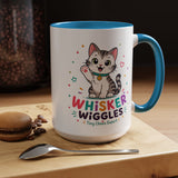 Cute Cat Lover Mug, Personalized Cat Name Coffee Cup, Whisker Wiggles Cat Mom Gift, Funny Kitty Mug for Pet Owners and Cat Lovers
