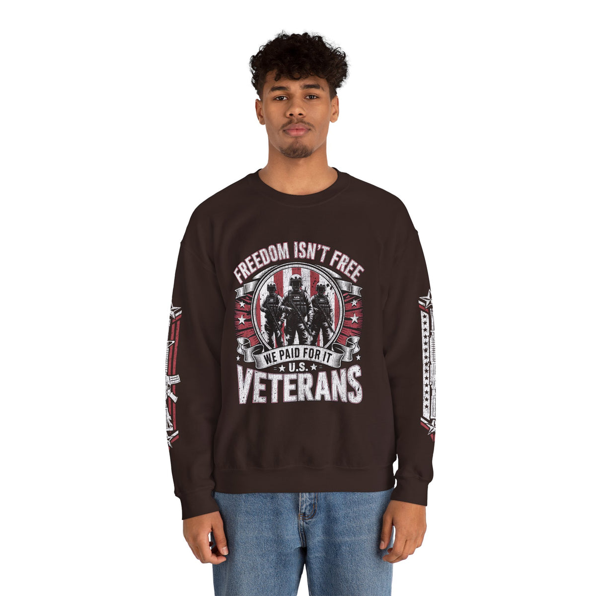 Freedom Isn't Free Veterans Sweatshirt, Military Service Crewneck, American Flag Veteran Pullover, Veteran Gift, Memorial Day Outfit