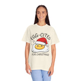 Egg-Cited for Christmas Shirt, Funny Fried Egg T-Shirt, Cute Food Pun Holiday Tee, Christmas Breakfast Gift for Brunch Lover or Cook