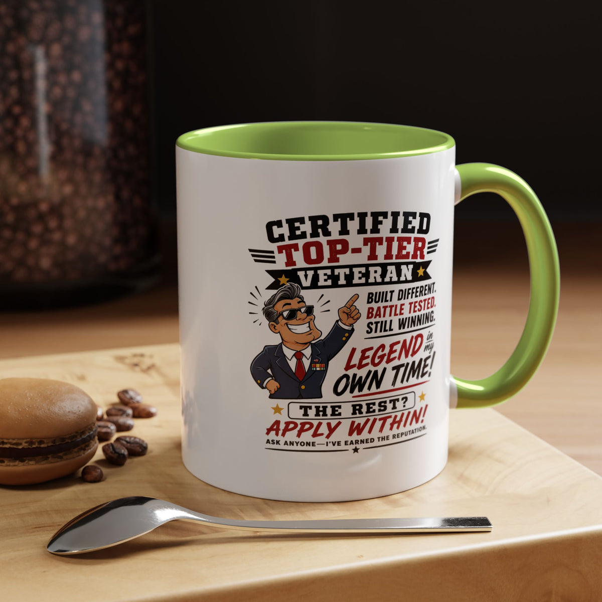 Funny Veteran Coffee Mug, Certified Top Tier Veteran Cup, Military Retirement Gift for Him, Veterans Day Birthday Present, Veteran Humor