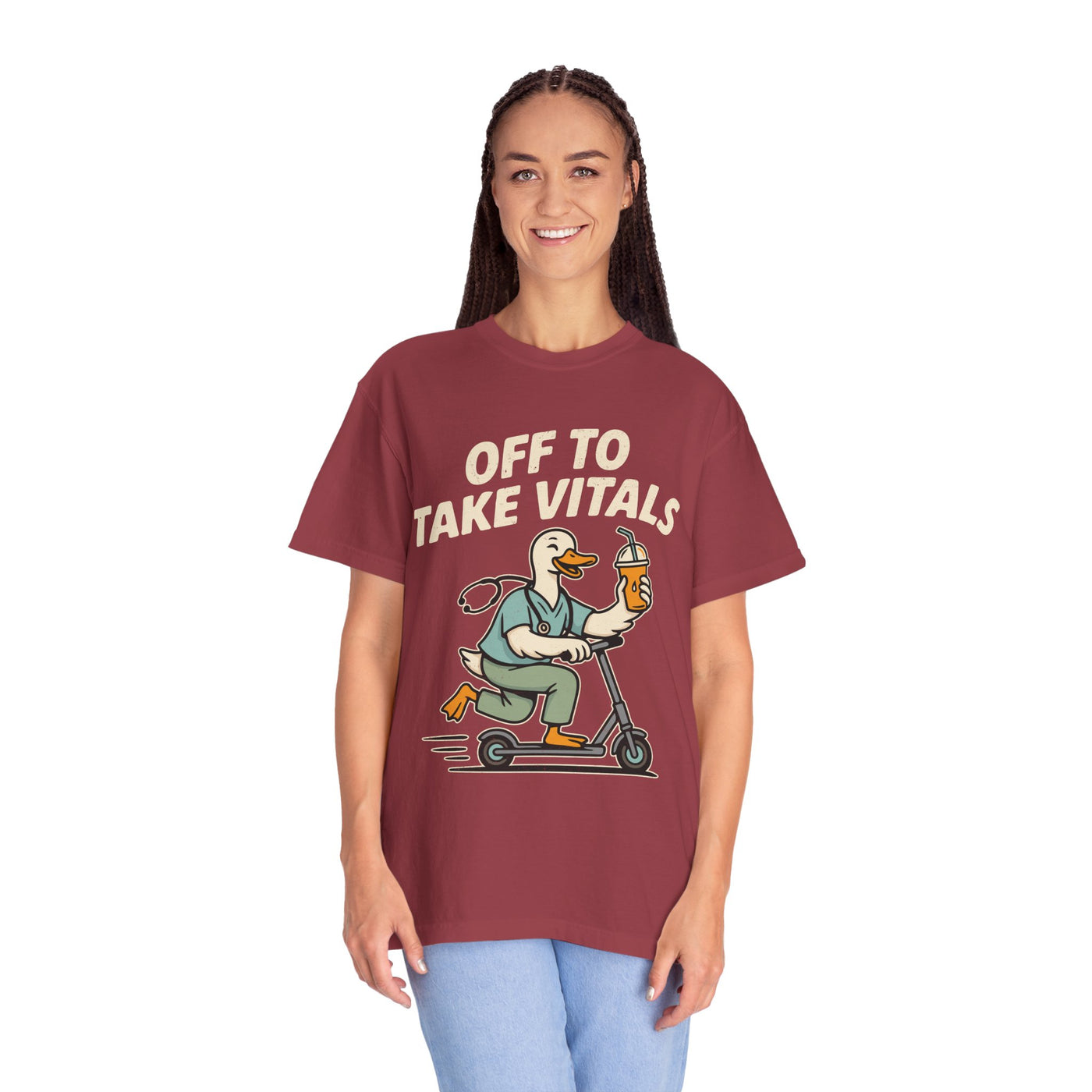 Funny Off To Take Vitals Comfort Colors Shirt, Duck Healthcare Worker Tee, Medical Humor Graphic T Shirt, Clinic Staff Gift