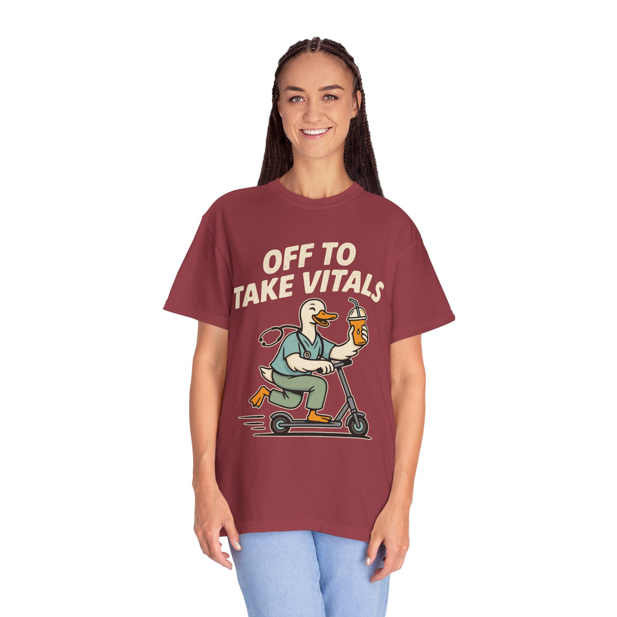 Funny Off To Take Vitals Comfort Colors Shirt, Duck Healthcare Worker Tee, Medical Humor Graphic T Shirt, Clinic Staff Gift