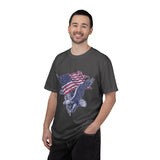 Bald Eagle American Flag Shirt, Retro Patriotic Graphic, Gift for USA Pride Fans, Fourth of July Celebrations and Everyday Clothing