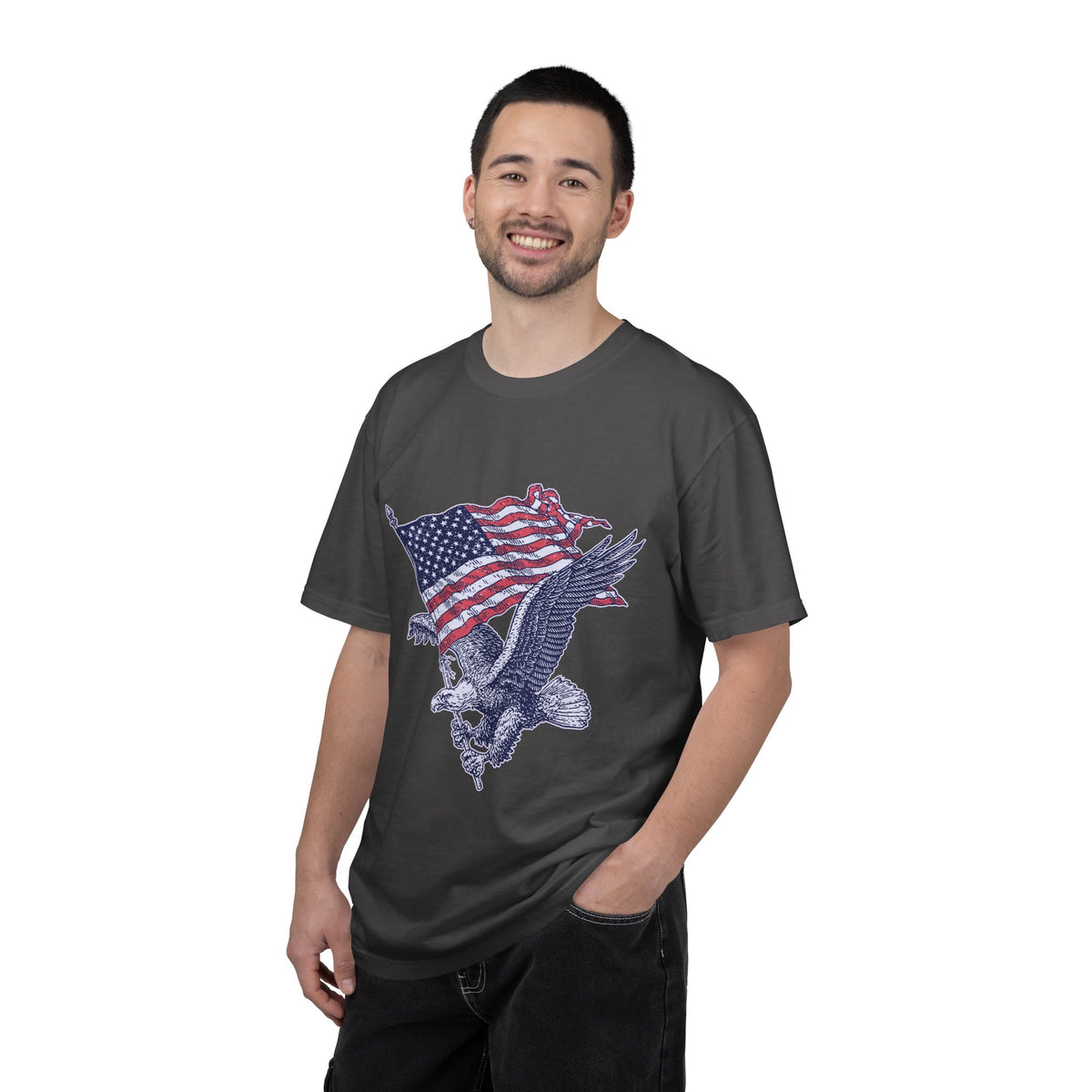 Bald Eagle American Flag Shirt, Retro Patriotic Graphic, Gift for USA Pride Fans, Fourth of July Celebrations and Everyday Clothing