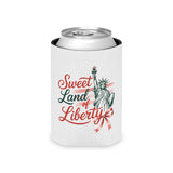 Sweet Land of Liberty Can Cooler, Patriotic Wine Can Holder, USA Drink Sleeve, 4th of July Gift, American Flag Beverage Holder