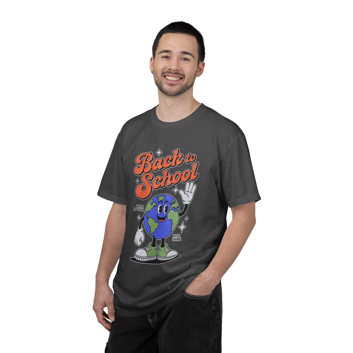 Back to School Earth T-Shirt, Retro Globe Graphic Tee, Teacher First Day Outfit, Student Gift, Classroom Shirt, Geography Educator Gift