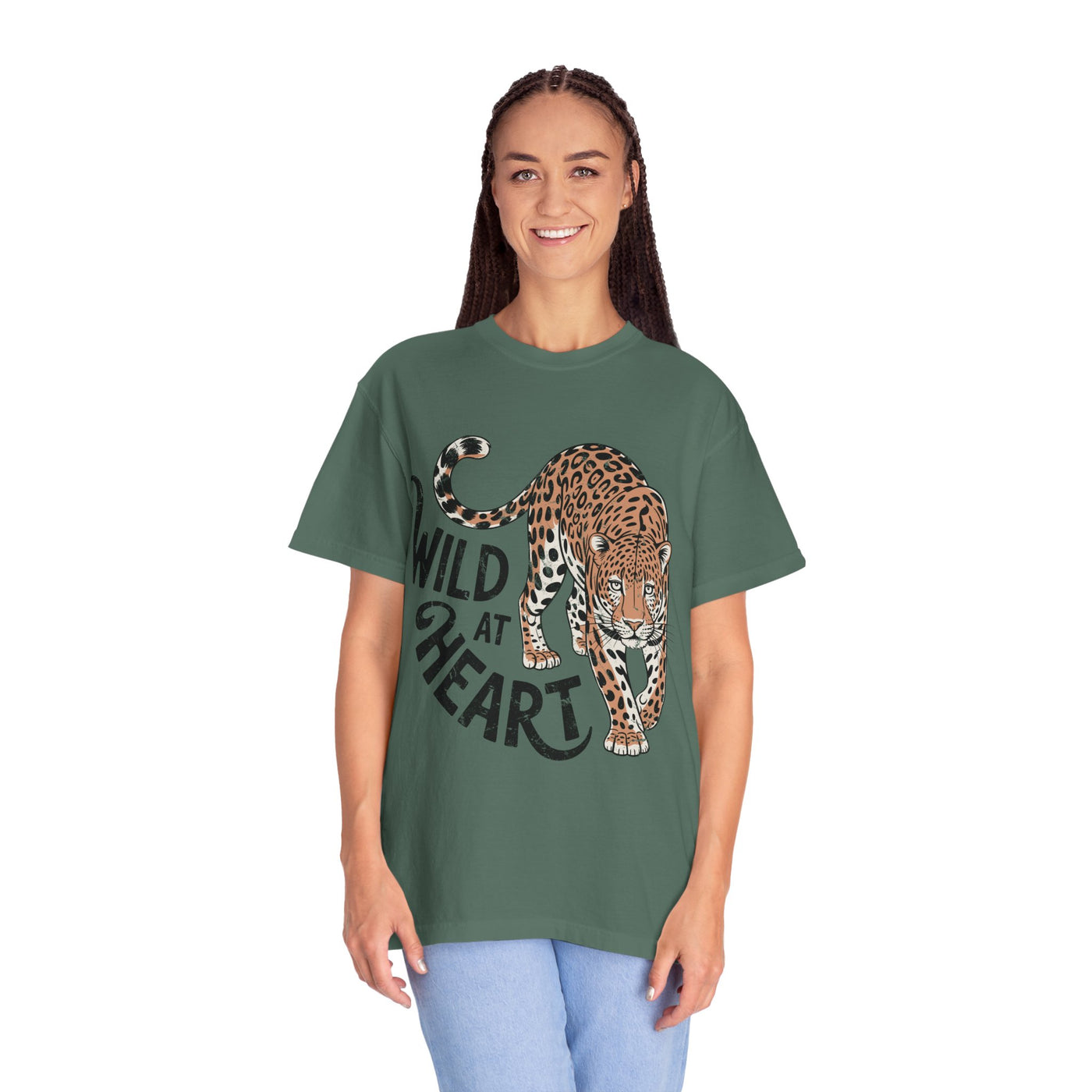 Leopard Graphic Comfort Colors Shirt, Wild At Heart Leopard Tee, Boho Animal Print Shirt, Safari Lover Gift for Women