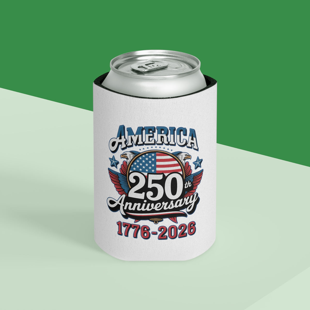 America 250th Anniversary Can Cooler, Patriotic Beer Can Holder, USA 1776 to 2026 Drink Cozy, 4th of July Gift, American Pride Party Favor